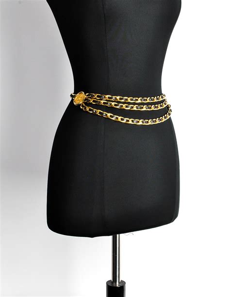 black and gold Chanel belt